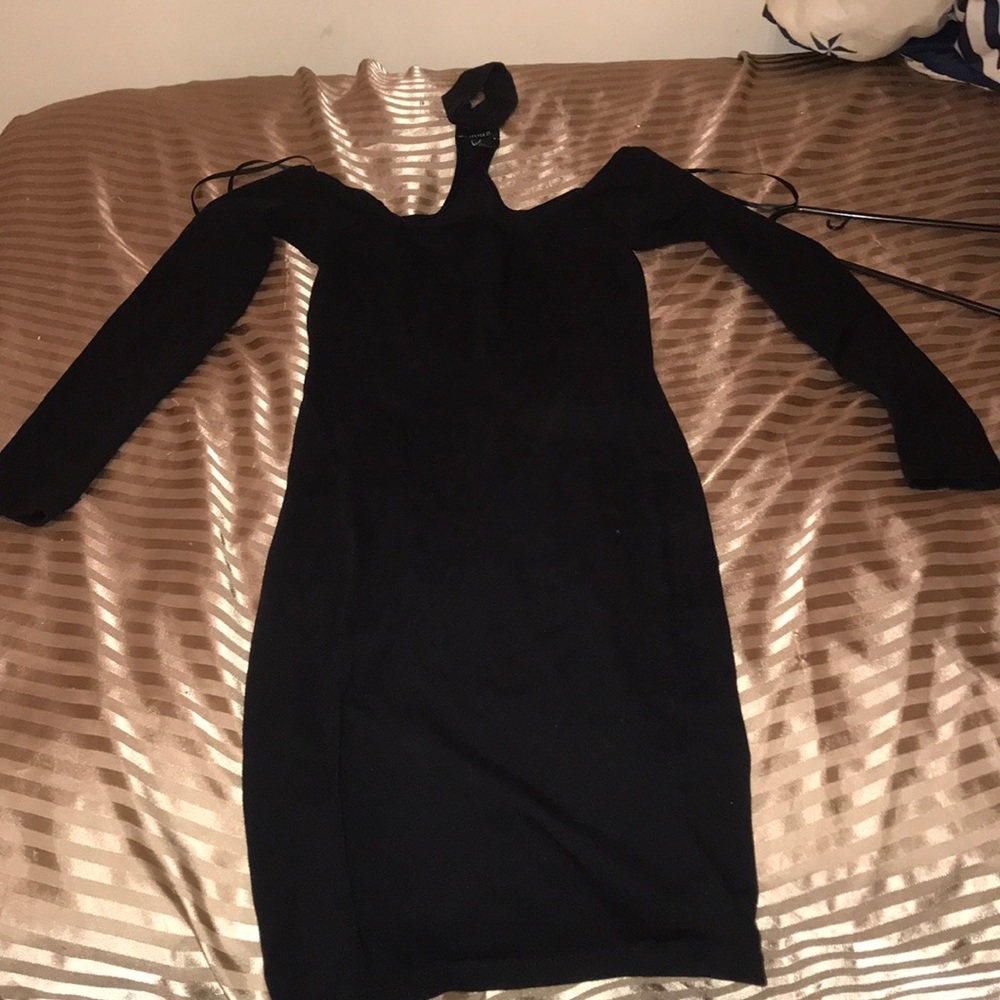 Off the shoulder black dress